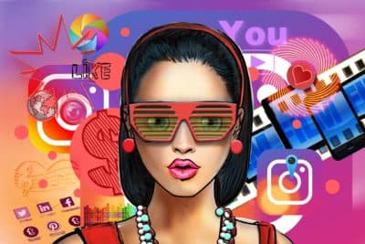 Illustration of Influencer on Social Media