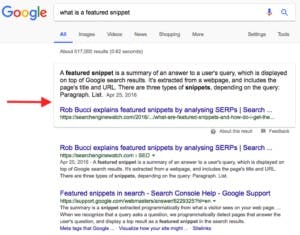 Google Featured Snippets Example