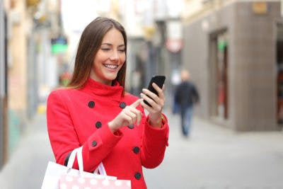 Holiday Retail Shopper on Mobile Phone