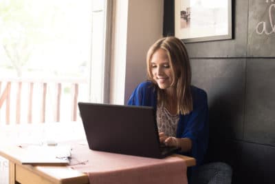 Woman Working on Laptop