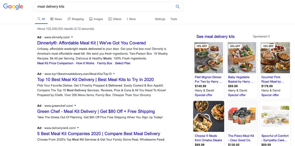 Google Paid Search Ads Appear on Right Side of Search