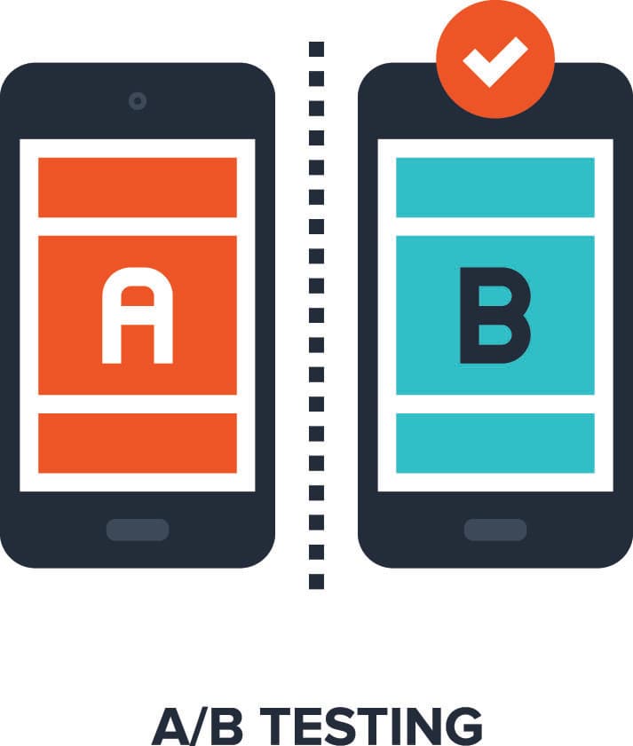 A/B Testing for Websites Mobile Pages Illustration